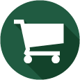 Green shopping cart icon